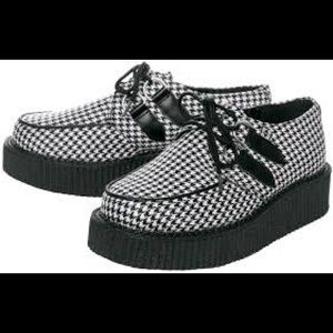 TUK black and white rounded creeper shoes- houndstooth. Gently worn.
